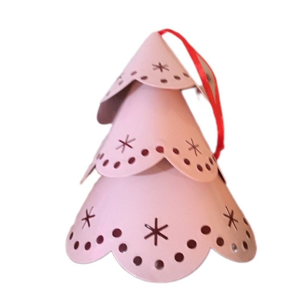 Pink Metal Christmas Tree Ornament